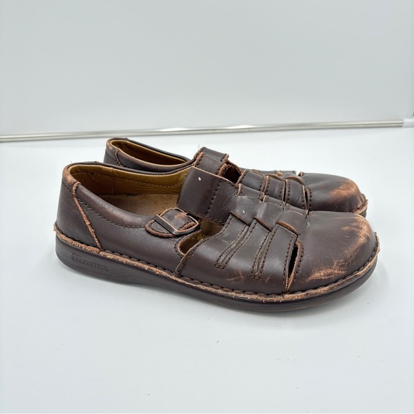Birkenstock Shoes - Birkenstock Madeira Women's Sz 41 Sandal Brown Leather Fisherman Buckle Comfort